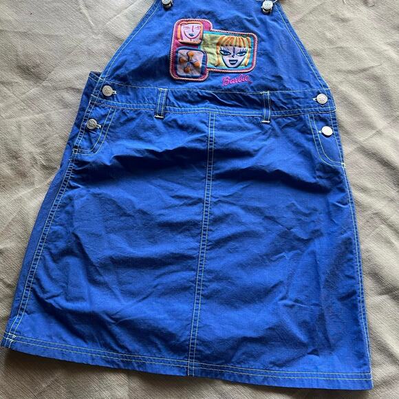 Vintage 1990s 🩷 BARBIE 🩷 Nylon Overall Jumper Dress Girls SZ 10 - Picture 9 of 9